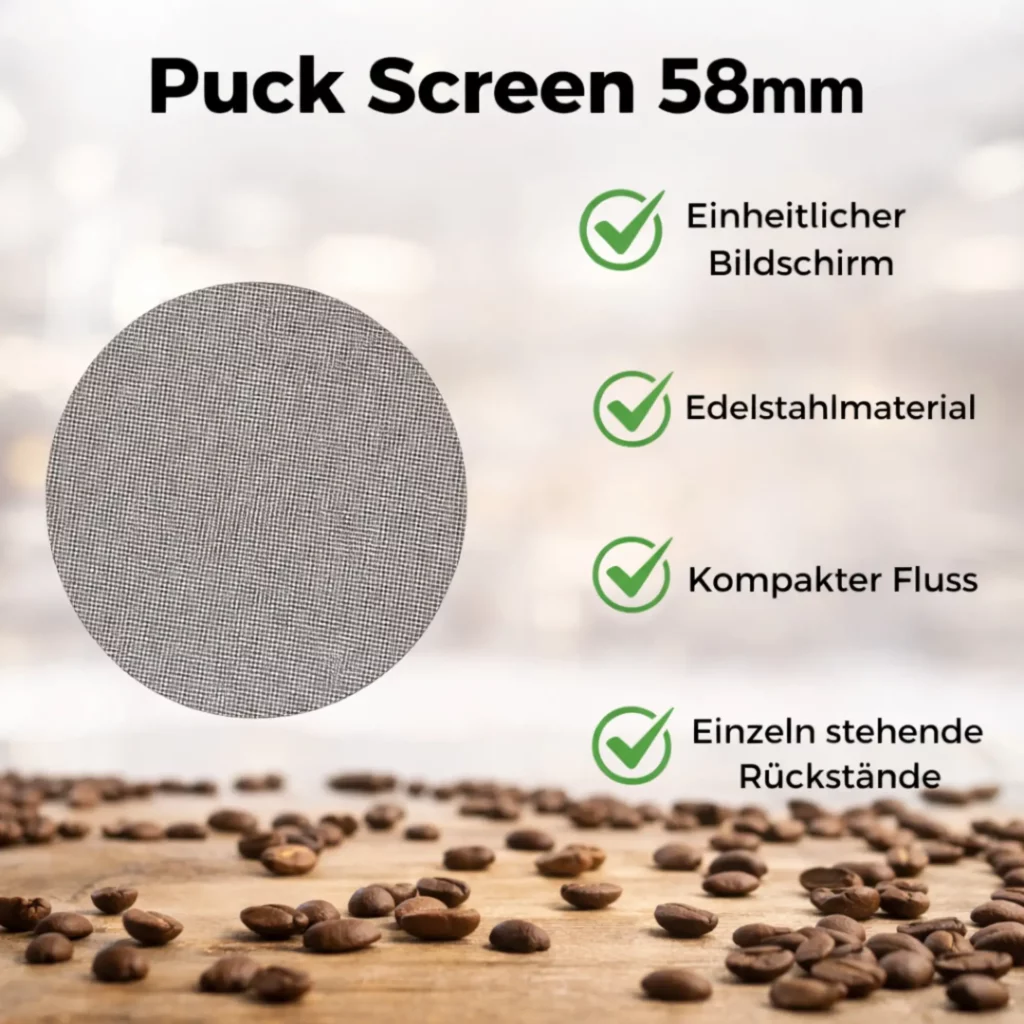 Puck Screen 58mm – Edelstahl für gleichmäßige Espresso-Extraktion