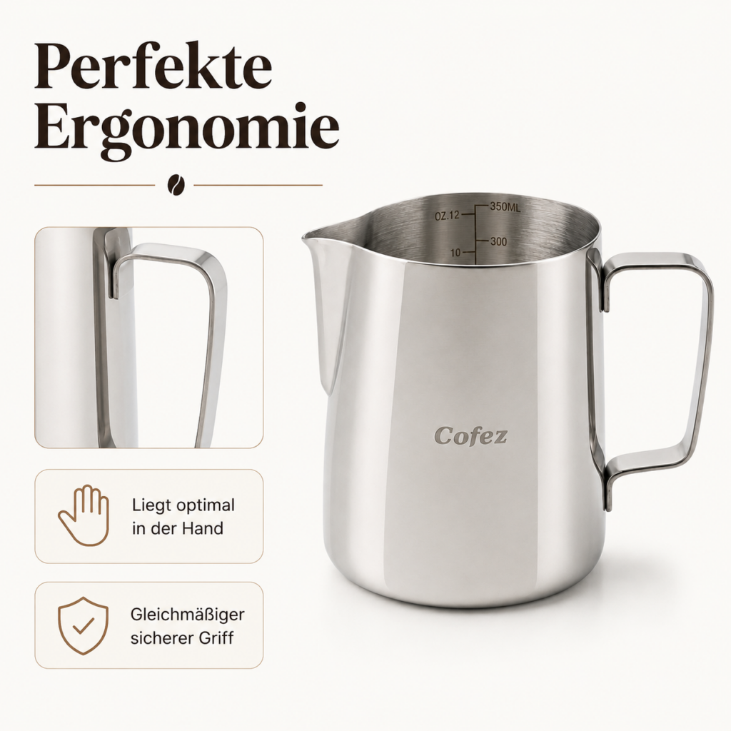 Milchkännchen 350 ml aus Edelstahl – Barista Kanne