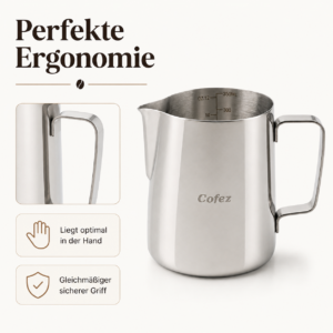 Milchkännchen 350 ml aus Edelstahl – Barista Kanne – Bild 6