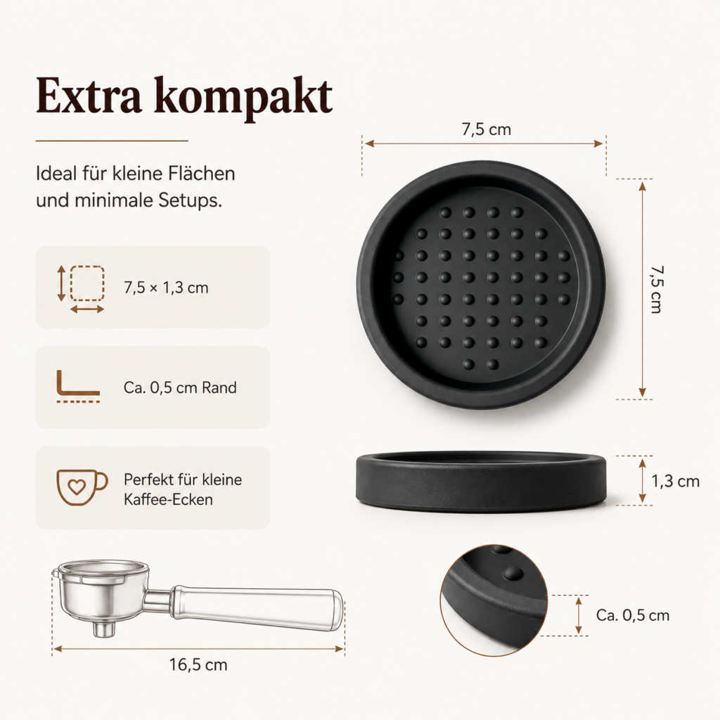 Tampermatte 75 mm – Hochwertige Silikon Unterlage für Espresso