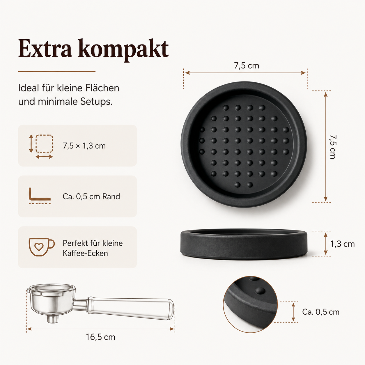 Tampermatte 75 mm – Hochwertige Silikon Unterlage für Espresso – Bild 5