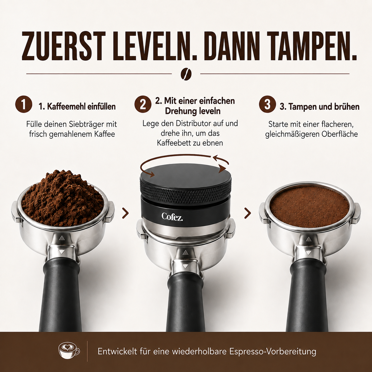 Distributor 58mm – Höhenverstellbarer Espresso Kaffeeverteiler – Bild 4