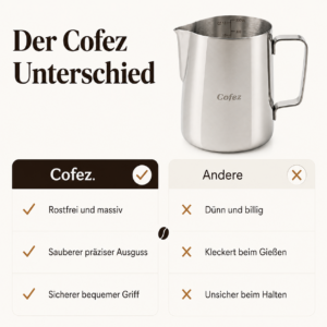 Milchkännchen 350 ml aus Edelstahl – Barista Kanne – Bild 4