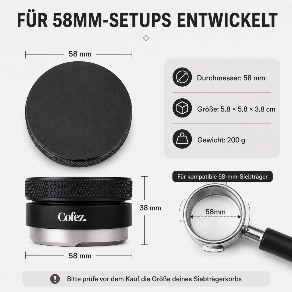 Distributor 58mm – Höhenverstellbarer Espresso Kaffeeverteiler